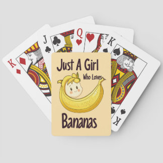 Schattige gewoon een meisje dat houdt van bananen  pokerkaarten