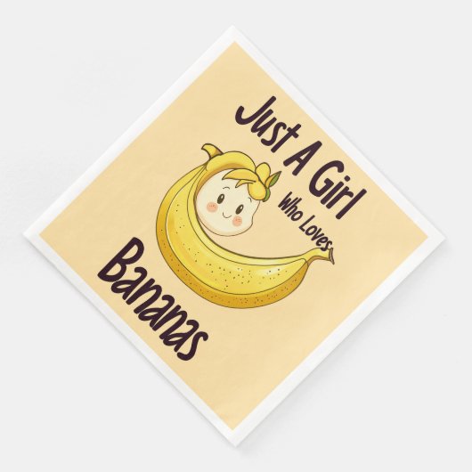 Schattige gewoon een meisje dat houdt van bananen  servet (Hoek)