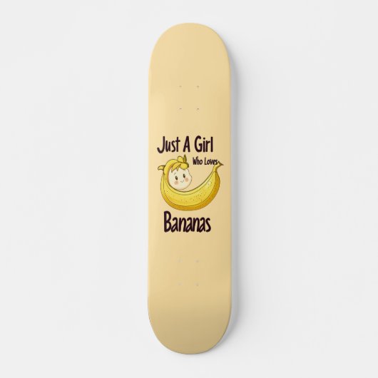 Schattige gewoon een meisje dat houdt van bananen skateboard (Voorkant)