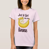 Schattige gewoon een meisje dat houdt van bananen  t-shirt (Voorkant)