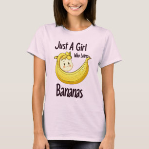 Schattige gewoon een meisje dat houdt van bananen  t-shirt