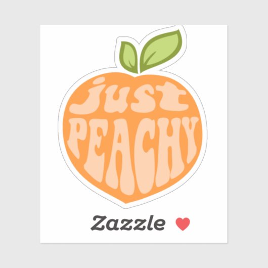 Schattige Gewoon Peachy Peach Custom-Cut Vinyl Sti Sticker (Vel)