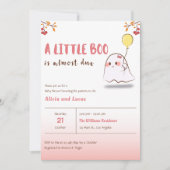 Schattige Ghost A Little Boo Halloween Baby shower Kaart (Voorkant)