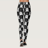 Schattige Ghost Blob zwart wit print ontwerppatroo Leggings (Achterkant)