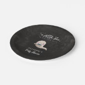 Schattige Ghost Bow Stropdas Little Boo Baby showe Papieren Bordje (Gekanteld)