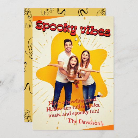 Schattige Ghost Cut Out Leuke Groet Kaart (Voorkant / Achterkant)