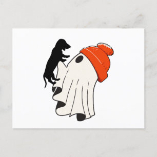 Schattige Ghost Dachshund Lover Feestdagenkaart