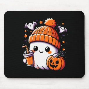 Schattige Ghost Drink Coffee Halloween Coffee Vrou Muismat