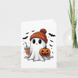 Schattige Ghost Drink Koffie Halloween Ghost Coffe Kaart