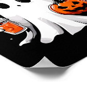 Schattige Ghost Drink Koffie Halloween Ghost Coffe Poster (Hoek)