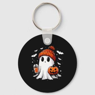 Schattige Ghost Drink Koffie Halloween Ghost Coffe Sleutelhanger