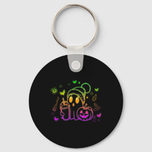 Schattige Ghost Drink Koffie Halloween Ghost Coffe Sleutelhanger