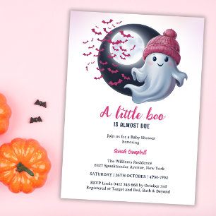 Schattige Ghost Een Little Boo Halloween Girl Baby Kaart