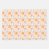 Schattige Ghost Girl Pumpkin Watercolor Roze Hallo Inpakpapier Vel (Voorkant)