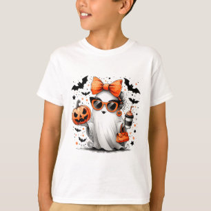 Schattige Ghost Halloween Diva Cartoon Sungles Han T-shirt