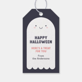 Schattige Ghost Happy Halloween-traktatie Cadeaulabel