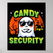 Schattige Ghost Kinder Halloween - Snoep Security Poster (Voorkant)