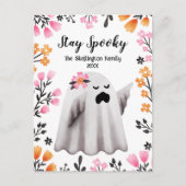 Schattige Ghost Stay Spooky Halloween Briefkaart (Voorkant)