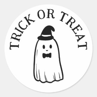 Schattige Ghost Trick or treat Halloween Ronde Sticker