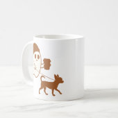 Schattige Ghost Walking Chihuahua Koffiemok (Voorkant links)