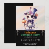 Schattige Ghoul in Top Hat en Bow Stropdas Zwart H Kaart (Voorkant / Achterkant)