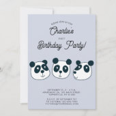 Schattige Giant Panda Beer Eerste Verjaardagsfeest Kaart (Voorkant)