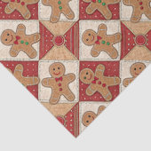 Schattige Gingbread Man Patchwork Kerstmis Tissuepapier (Detail)