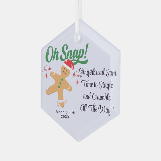 Schattige Gingerbread Man Ornament - Custom Holida (Voorkant links)