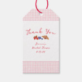 Schattige Gingham Brunch Vrijgezellenfeest Roze Da Cadeaulabel (Voorkant)