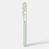 Schattige Gingham Dachshund Monogram Eend Blauw Case-Mate iPhone Case (Achterkant / Links)