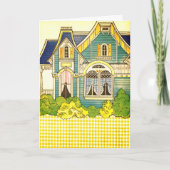 Schattige Gingham Old Fashioned Kitchen, Paper Dol Kaart (Voorkant)