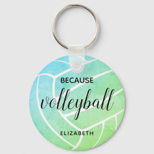 schattige giptypografie omdat volleybal sleutelhanger