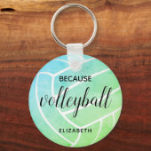 schattige giptypografie omdat volleybal sleutelhanger (Voorkant)