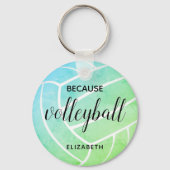 schattige giptypografie omdat volleybal sleutelhanger (Achterkant)