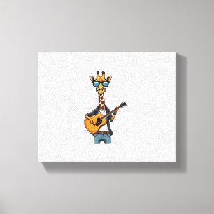 Schattige Giraf Gitaar Spelend Giraffen Muzikant M Canvas Afdruk