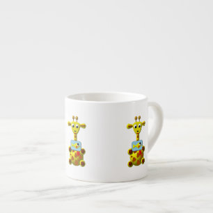 Schattige Giraf met Goudvis Espresso Kop