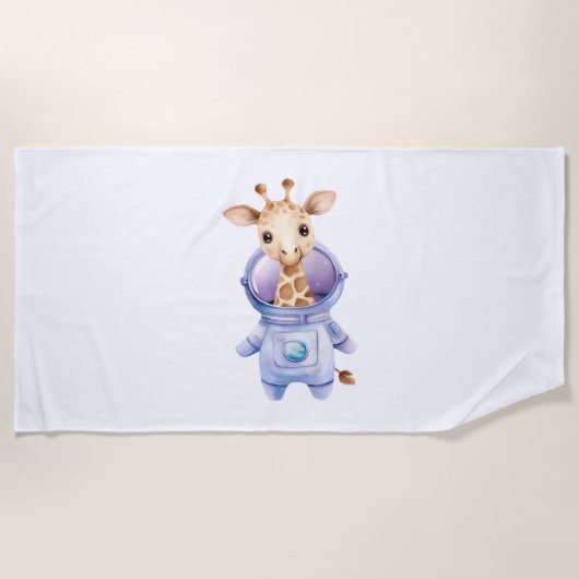 Schattige Giraffe Astronaut Illustratie Classic T- Strandlaken (Voorkant)