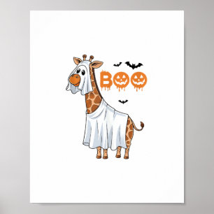 Schattige Giraffe Boo Halloween Kostuum Dierenpark Poster