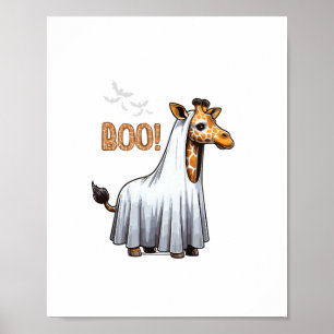 Schattige Giraffe Boo Halloween Kostuum Dierenpark Poster