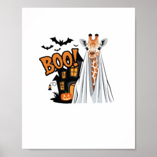 Schattige Giraffe Boo Leuke Halloween Kostuum Dier Poster