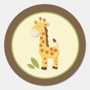 Schattige Giraffe Envelope Seals of Toppers Ronde Sticker