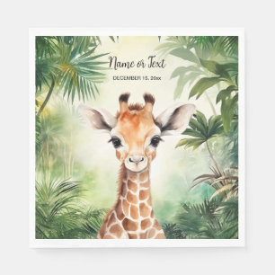 Schattige Giraffe Jungle Baby Shower Feest Mooie Servet