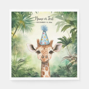 Schattige Giraffe Jungle Baby Shower Feest Mooie Servet