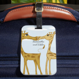 Schattige Giraffe Lovers Bagagelabel
