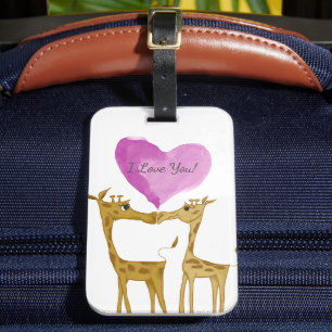Schattige Giraffe Lovers Bagagelabel