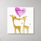 Schattige Giraffe Lovers Canvas Afdruk (Voorkant)