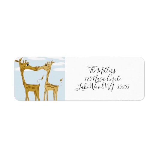 Schattige Giraffe Lovers Etiket (Voorkant)
