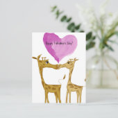 Schattige Giraffe Lovers Feestdagenkaart (Staand voorkant)