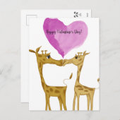 Schattige Giraffe Lovers Feestdagenkaart (Voorkant / Achterkant)