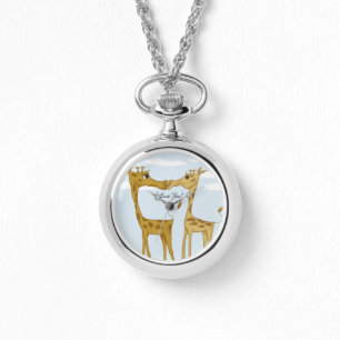 Schattige Giraffe Lovers Horloge
